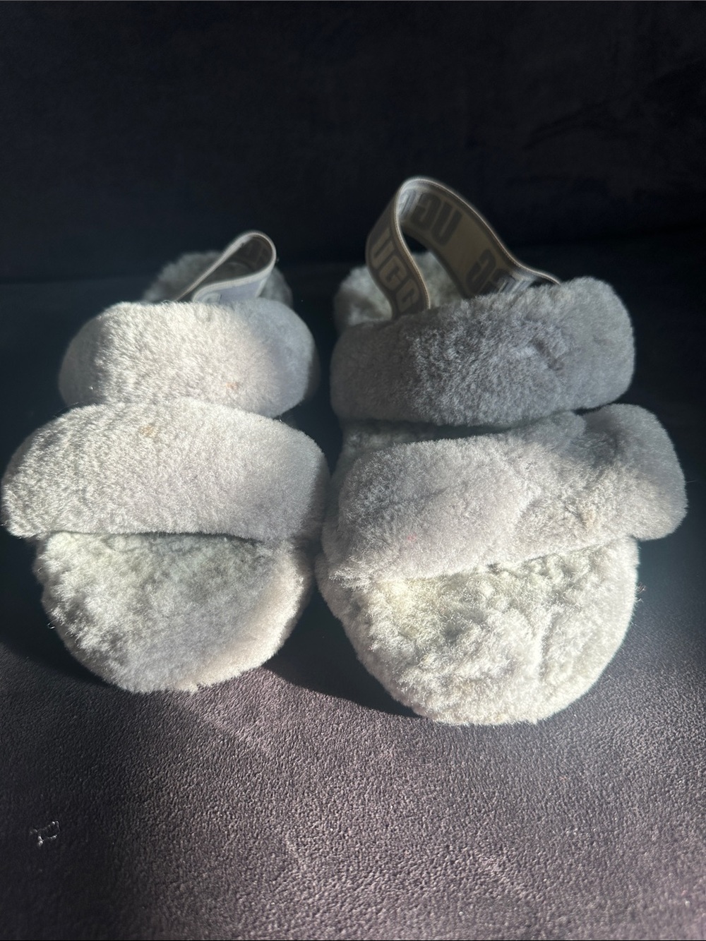 UGG Women's Fluff Slide Sandals in Light Gray